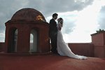 San Miguel rooftop wedding embrace